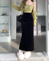 Litlookz Studio Back Slit Maxi Pencil Skirt, view 2