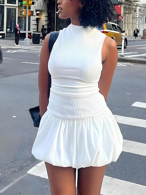 Litlookz Studio Backless Bubble Mini Dress