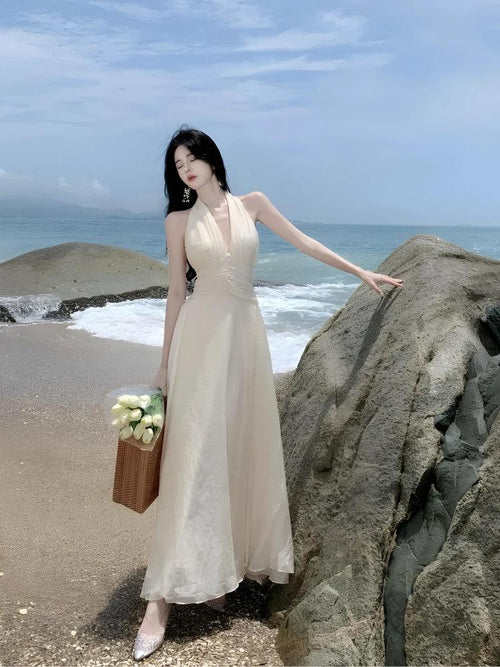 Litlookz Studio Backless Halter Neck Maxi Dress