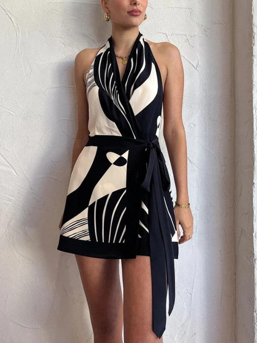 Litlookz Studio Backless Wrap Front Mini Dress