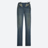 Litlookz Studio Baddie Cut Out Low Rise Denim Jeans, view 2