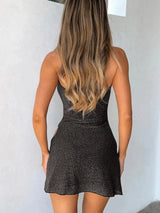Litlookz Studio Baddie Glitter High Slit Mini Dress, view 6