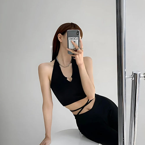 Litlookz Studio Baddie Heart Ring Halter Top