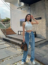 Litlookz Studio Baddie High Neck Knitted Crop Top, view 3