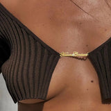 Litlookz Studio Baddie Knitted Open Front Crop Top, view 2