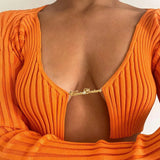 Litlookz Studio Baddie Knitted Open Front Crop Top, view 4