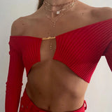 Litlookz Studio Baddie Knitted Open Front Crop Top, view 6