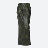 Litlookz Studio Baddie Leaf Lace Up Split Maxi Skirt, view 4