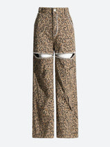 Litlookz Studio Baddie Leopard Embellished Cut Out Pants, view 3