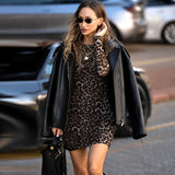 Litlookz Studio Baddie Leopard Mesh Mini Dress, view 3