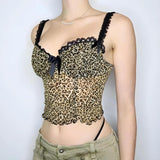Litlookz Studio Baddie Leopard Mesh Top, view 2