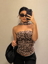 Litlookz Studio Baddie Leopard Tube Top, view 2