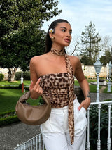 Litlookz Studio Baddie Leopard Tube Top, view 3