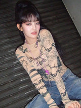 Litlookz Studio Baddie Mesh Tattoo Top, view 2
