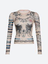 Litlookz Studio Baddie Mesh Tattoo Top, view 5