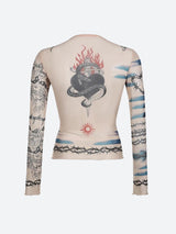 Litlookz Studio Baddie Mesh Tattoo Top, view 6