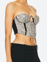 Litlookz Studio Baddie Rhinestone Bustier Crop Top, view 3