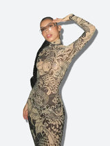 Litlookz Studio Baddie Tattoo Maxi Dress, view 2