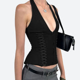 Litlookz Studio Baddie Zip Up Halter Top, view 6