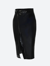 Litlookz Studio Baddie Zip Up Slit Midi Pencil Skirt, view 5