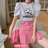 Litlookz Studio Barbie Pleated Denim Mini Skirt, view 3