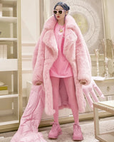 Litlookz Studio Barbiecore Plush Faux Fur Maxi Coat, view 2
