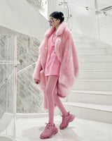 Litlookz Studio Barbiecore Plush Faux Fur Maxi Coat, view 3