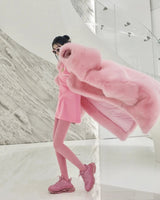 Litlookz Studio Barbiecore Plush Faux Fur Maxi Coat, view 4