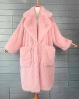 Litlookz Studio Barbiecore Plush Faux Fur Maxi Coat, view 5