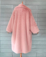 Litlookz Studio Barbiecore Plush Faux Fur Maxi Coat, view 6