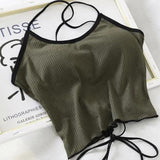 Litlookz Studio Basic Corduroy Backless Crop Top, view 2
