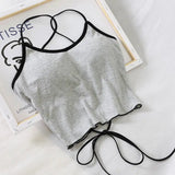 Litlookz Studio Basic Corduroy Backless Crop Top, view 3