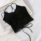Litlookz Studio Basic Corduroy Backless Crop Top, view 4