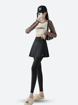 Litlookz Studio Basic Sport Leggings Mini Skirt, view 4
