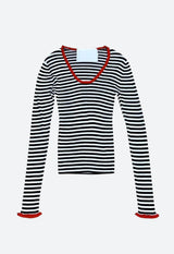 Litlookz Studio Basic Striped Scoop Neckline Top, view 4