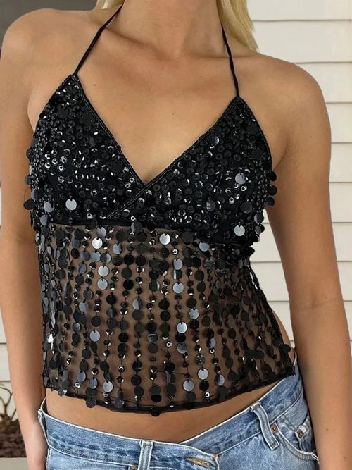 Litlookz Studio Beaded Backless Top