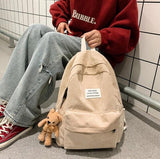Litlookz Studio Bear Corduroy School Backpack, view 4