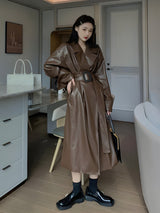 Litlookz Studio Belted Faux Leather Coat, view 4