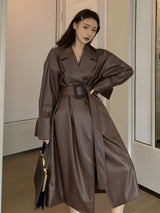 Litlookz Studio Belted Faux Leather Coat, view 5