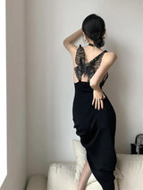 Litlookz Studio Black Butterfly Back Midi Dress, view 5