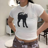 Litlookz Studio Black Cat Crop Tee, view 2