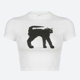 Litlookz Studio Black Cat Crop Tee, view 3