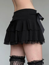 Litlookz Studio Black Coquette Mini Skirt, view 2