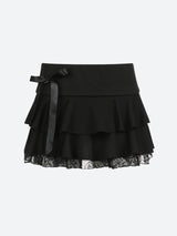 Litlookz Studio Black Coquette Mini Skirt, view 4