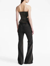 Litlookz Studio Black Denim Tube Top & Patch Jeans Two Piece Set, view 2