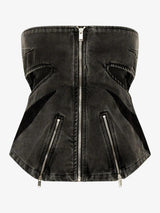 Litlookz Studio Black Denim Tube Top & Patch Jeans Two Piece Set, view 4
