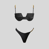 Litlookz Studio Black Draped Bikini Set, view 4