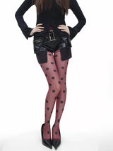 Litlookz Studio Black Polka Sheer Tights, view 2