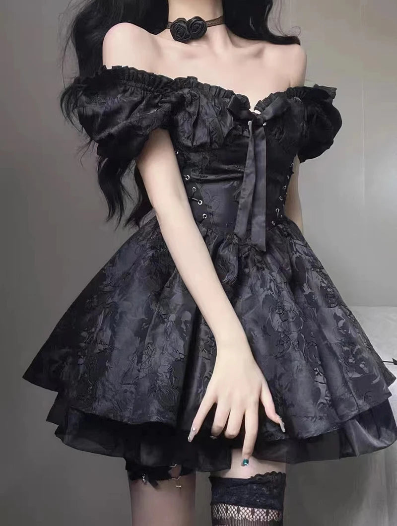 Litlookz Studio Black Princess Mini Dress
