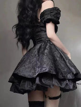 Litlookz Studio Black Princess Mini Dress, view 2